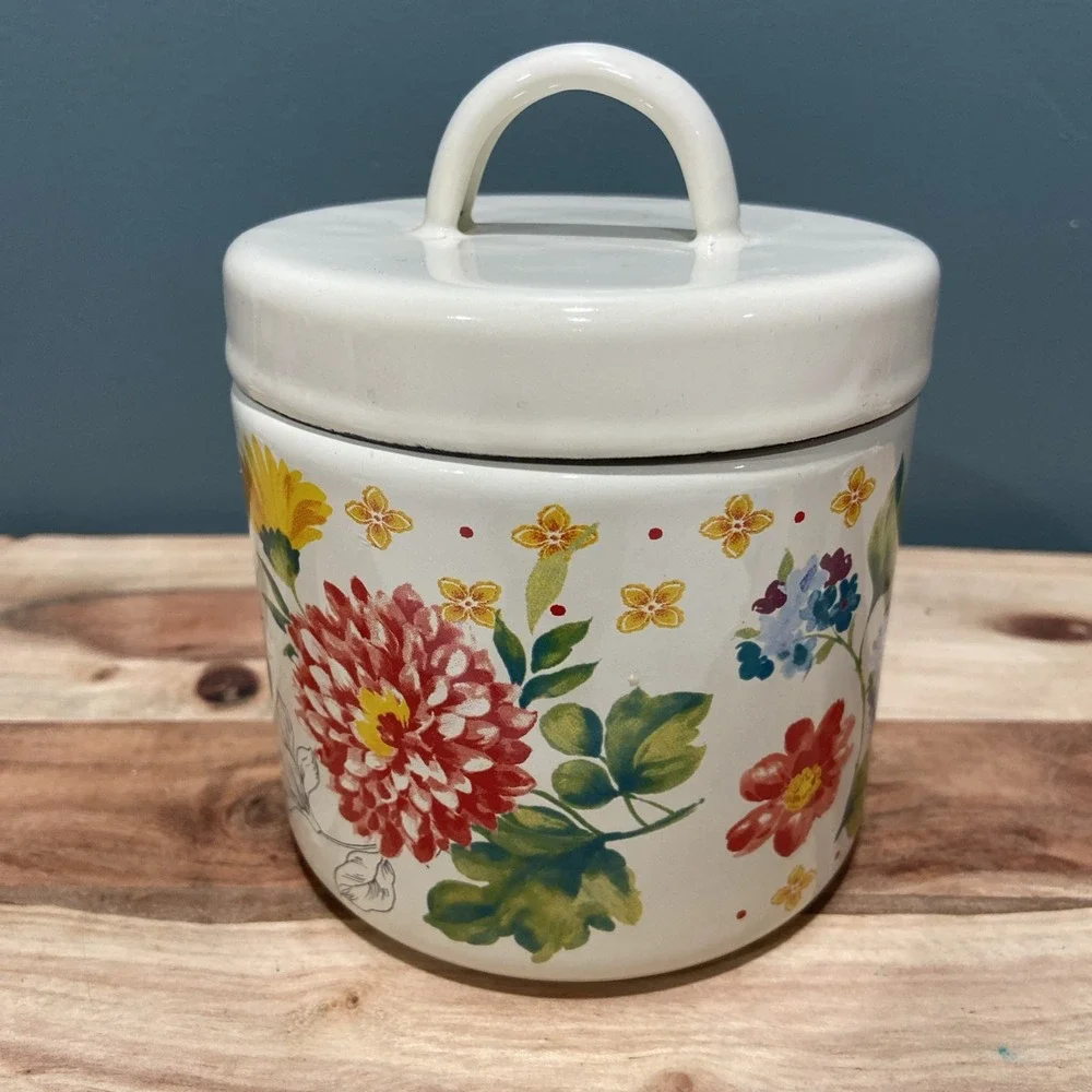 The Pioneer Woman Blooming Bouquet Grease Strainer Canister 4.25